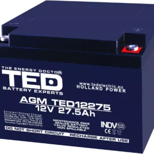 Acumulator 12V 27.5A AGM VRLA 165x175x126mm M5 TED Battery Expert Holland