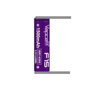 Acumulator 14500 cu lamele sudate in U 3.7V VAPCELL F15 INR14500 1500mAh descarcare 3A