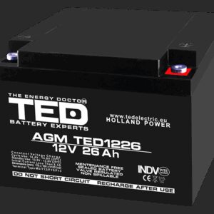 Acumulator AGM VRLA 12V 26Ah plumb acid 165x175x125 mm M5 terminal TED Battery Expert Holland