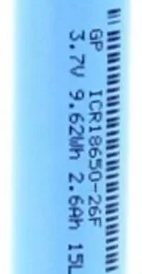 Acumulator Lithium-Ion GP 18650 2600mAh 3.7V terminal plat 18.3x65.2mm GPINR18650-26F