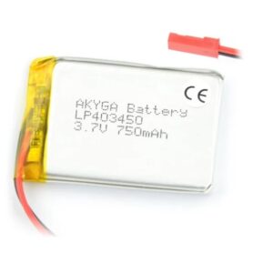 Acumulator Lithium Polymer 06033 750mAh 1S 3.7V conector JST-BEC 50x34x4mm AKYGA Battery