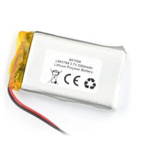 Acumulator Lithium Polymer 06034 2200mAh 1S 3.7V cablu 50mm 59x37x9mm AKYGA Battery