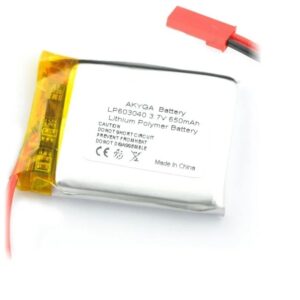 Acumulator Lithium Polymer 06039 650mAh 1S 3.7V fir cu conector JST-BEC 40x30x6mm AKYGA Battery