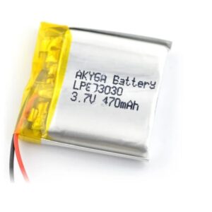 Acumulator Lithium Polymer 06049 470mAh 1S 3.7V cablu 50mm 30x30x6mm AKYGA Battery