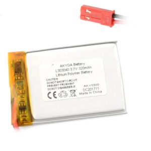 Acumulator Lithium Polymer 12207 320mAh 1S 3.7V conector JST-BEC 40x30x3mm AKYGA Battery