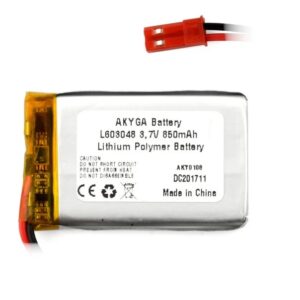 Acumulator Lithium Polymer 12208 850mAh 1S 3.7V conector JST-BEC 48x30x6mm AKYGA Battery