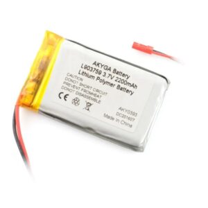 Acumulator Lithium Polymer 12662 2200mAh 1S 3.7V conector JST-BEC 59x37x9mm AKYGA Battery