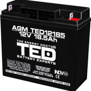 Acumulator TED 12V 18.5Ah AGM plumb acid terminal T3 181mm x 76mm x h167mm