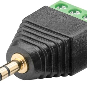 Adaptor bloc terminal cu 3 pini tip regleta cu surub la Jack 3.5 mm tata 3 pini stereo Goobay 76745
