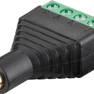 Adaptor bloc terminal cu 4 pini tip regleta cu surub la Jack 3.5 mm mama 4 pini stereo Goobay 59200