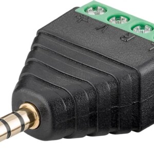 Adaptor bloc terminal cu 4 pini tip regleta cu surub la Jack 3.5 mm tata 4 pini stereo Goobay 59198