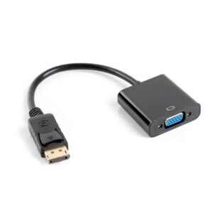 Adaptor DisplayPort v1.1 mufa tata la VGA soclu mama 0.2m 1080p LANBERG AD-0002-BK