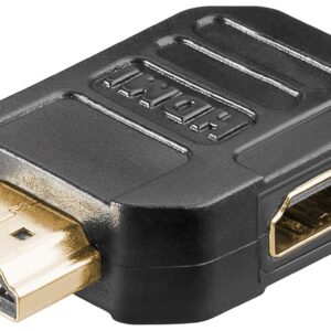 Adaptor HDMI mama-tata la 270 grade 4K Ultra HD 2160p 60Hz placat cu aur negru Goobay 51725
