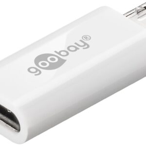 Adaptor Micro USB tata - USB TYPE C mama OTG Hi-Speed pentru conectarea cablurilor de incarcare/date alb 55550 Goobay
