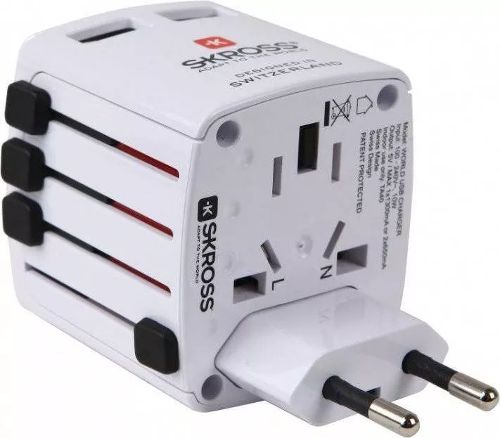 Adaptor priza universal 3 P tata - Schuko mama Skross