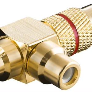Adaptor RCA Y tata la 2x mama inel rosu versiune aurita Goobay