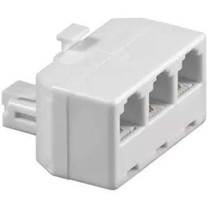 Adaptor RJ11 tata la 3x RJ11 mama alb Goobay
