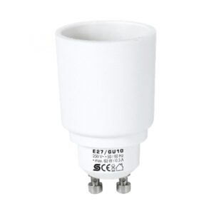 Adaptor soclu E14 mama la mufa GU10 tata 60W 0.3A alb HOME