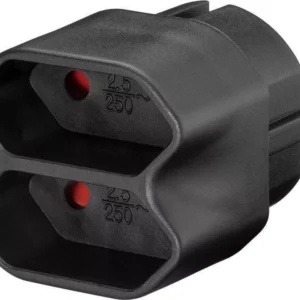 Adaptor Stecher Schuko - 2x Euro mama negru Goobay