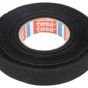 Banda din panza vata din PET W 15mm L 15m neagra TESA 51608-00006-00