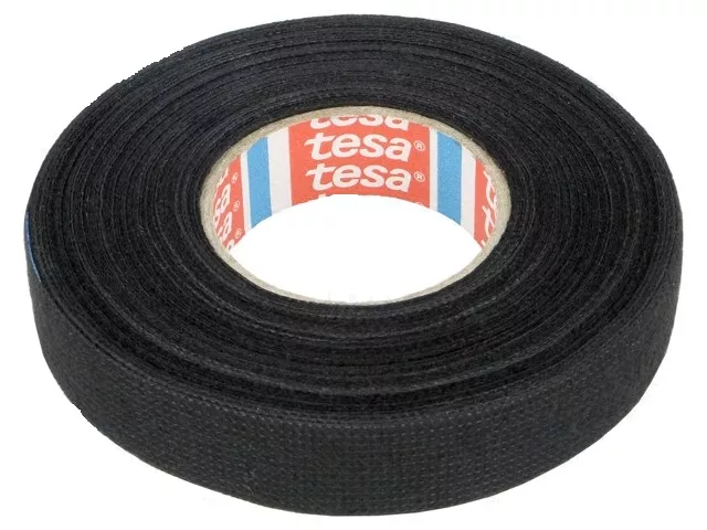 Banda din panza vata din PET W 15mm L 15m neagra TESA 51608-00006-00