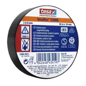 Banda izolatoare TESA PROFESSIONAL TESAFLEX 15mm x 20m 7000V negru