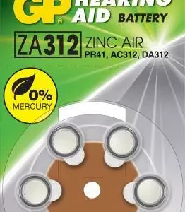 Baterie auditiva ZINC AIR GP ZA312 PR41 AC312 DA312 7.9x3.6mm 1.45V 6buc