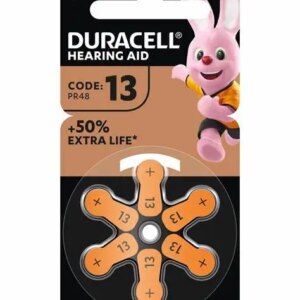 Baterii auditive 13 DURACELL Zinc-Air 1.45V PR48 6buc