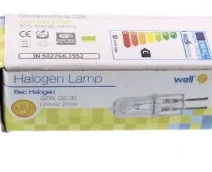 Bec halogen eco G6.35 52W 230V sticla clara Well