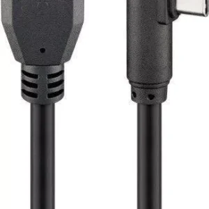 Cablu 0.5m USB Type C tata la USB A 3.0 tata unghi 90 grade negru Goobay