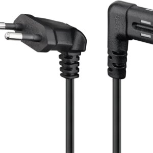 Cablu 90 grade 3m cu priza Europeana C7 2-pin pentru boxe Sonos /PlayStation 3/4/5 /Xbox One/One X negru 73020 Goobay