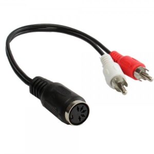 Cablu adaptor 2x RCA la 5 pini DIN mama 20cm Goobay