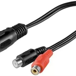 Cablu adaptor DIN tata 180 5 pini la 2x RCA mama 0.2m Goobay