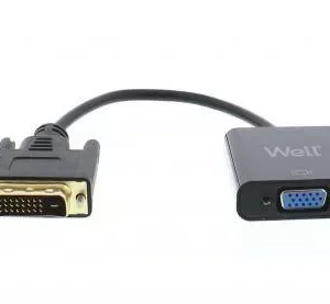 Cablu adaptor DVI-D 24+1p tata digital - VGA mama 15cm Well