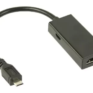 Cablu adaptor MHL tata - HDMI mama + micro USB B mama 0.2metri negru VALUELINE