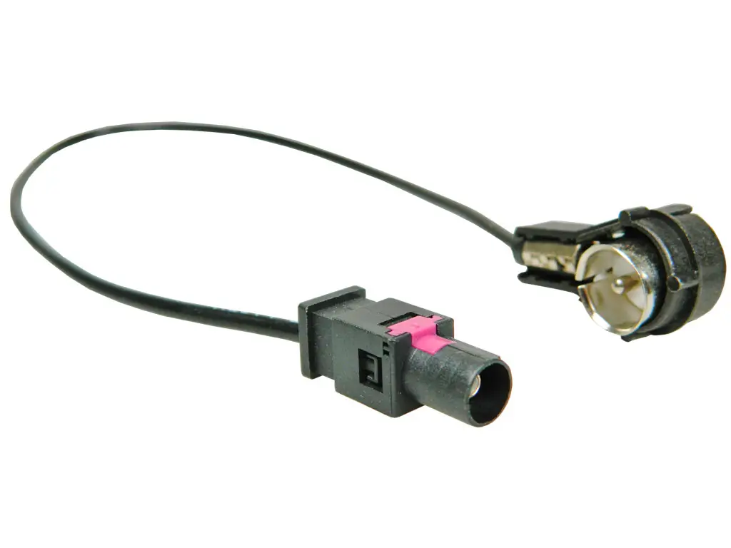 Cablu adaptor radio auto Fakra mufa tata - ISO mufa tata 90grade 0.23m 4CARMEDIA ZRS-BMW-ISO