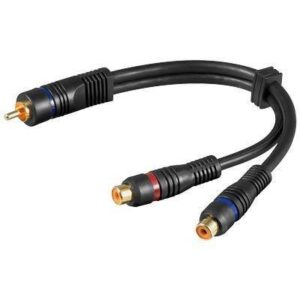 Cablu adaptor RCA la 2x RCA mama OFC dublu ecranat Goobay