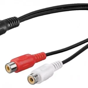 Cablu adaptor RCA tata la 2x RCA mama 0.2m Goobay