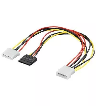 Cablu adaptor sata la 2x Molex 5.25 mama si tata 30cm Goobay