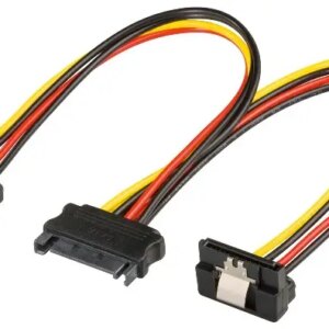 Cablu adaptor SATA mama - 2x SATA 90grade tata 20cm