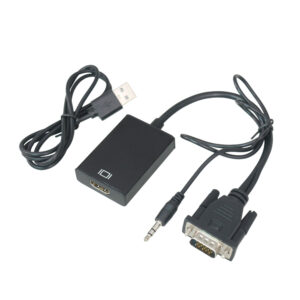 Cablu adaptor VGA tata + JACK 3.5 mm - HDMI mama 0.1m Windows 10