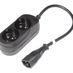 Cablu alimentare adaptor de la UPS IEC C14 la 2x cupla schuko 0.3m JONEX