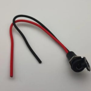 Cablu alimentare cu mufa DC mama 5.5x2.1mm fixare manson + capac rezistent la apa (5999)