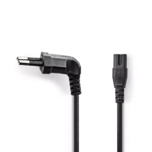 Cablu alimentare Euro cotit tata - 2 pini IEC-320-C7 2m Nedis
