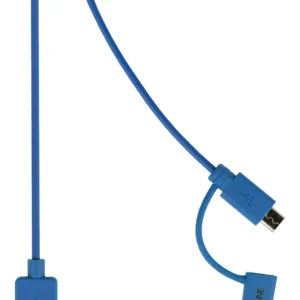 Cablu alimentare si sincronizare albastru USB 2.0 A tata - micro B tata cu adaptor lightning 1m cupru Valueline