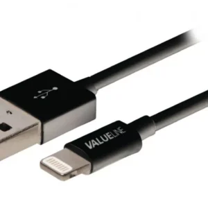 Cablu alimentare si sincronizare pentru iPad iPhone iPod Apple lightning - USB 2.0 A tata 1m negru VALUELINE