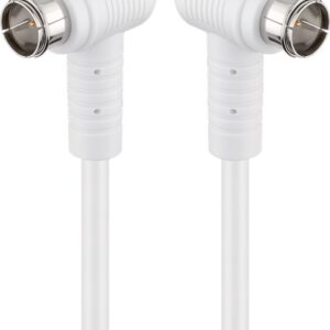 Cablu antena SAT 90 grade 80dB dublu ecranat 1.5m F tata rapida 90 - F tata rapida 90 complet ecranate alb Goobay 67341