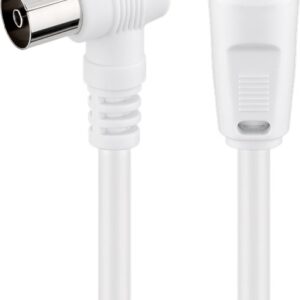 Cablu antena TV 75ohm Coaxial tata - Coaxial mama in unghi 1.5m 70dB dublu ecranat 5mm Goobay 11712