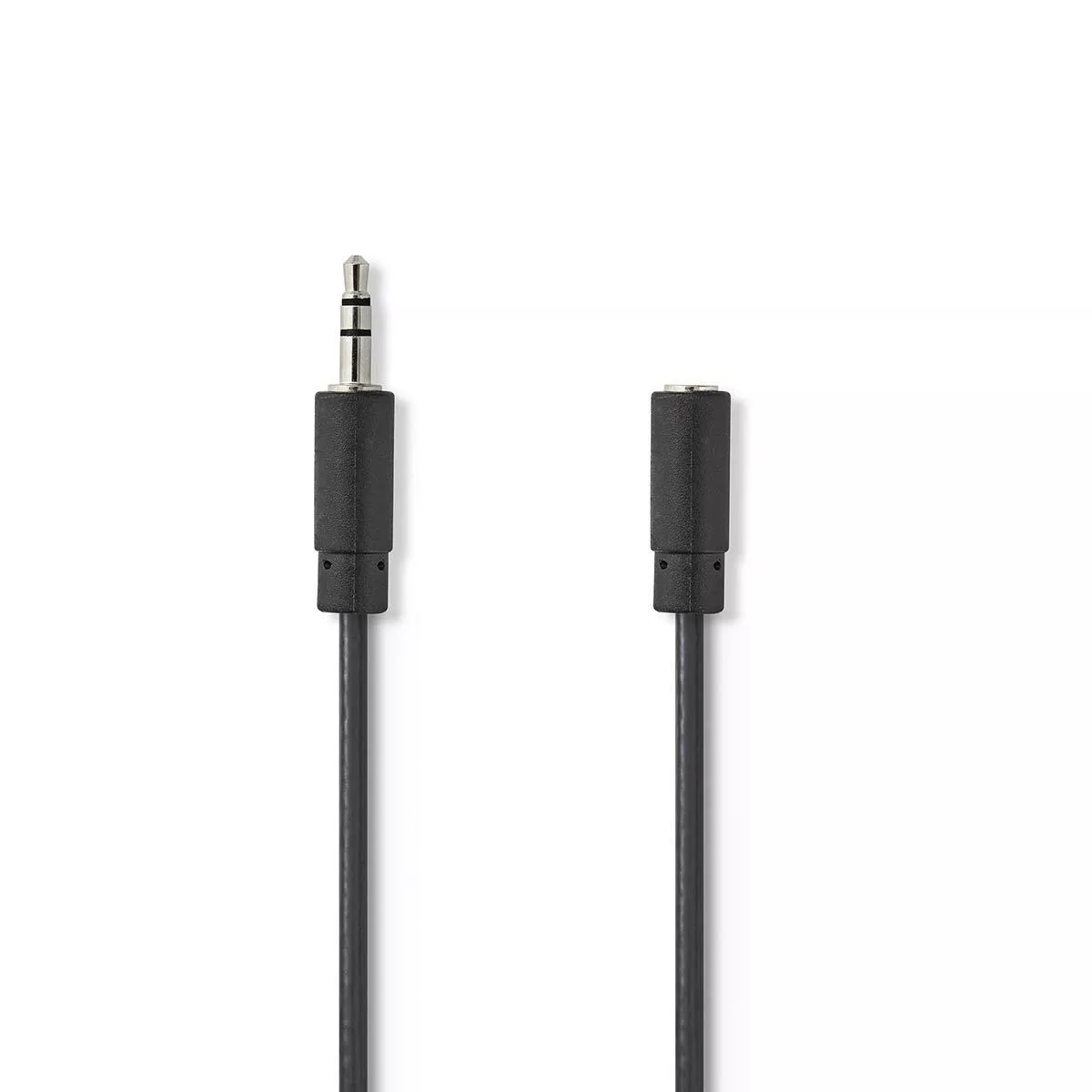 Cablu audio Jack Stereo 3.5 mm tata - 3.5 mm mama 2m negru Nedis
