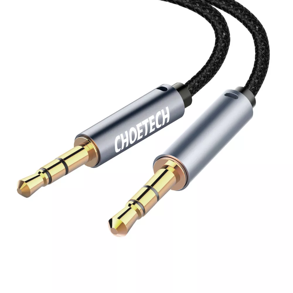 Cablu audio jack stereo Choetech AUX002 3.5 mm tata - 3.5 mm tata 1.2m negru